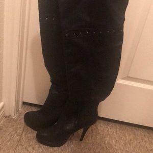 Knee high leather boots!!! Only worn twice!!